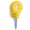Electric Fence Insulator, Ring Insulator with Knurled Steel, Screw-in Insulator for Wood Post, Yellow