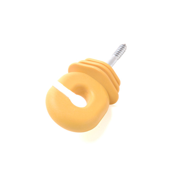 Electric Fence Insulator, Ring Insulator with Knurled Steel, Screw-in Insulator for Wood Post,Orange