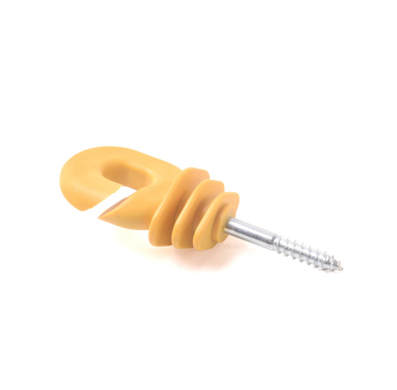 Aislador para cerca eléctrica, Aislador de anillo con acero moleteado, Aislador atornillado para poste de madera, Naranja