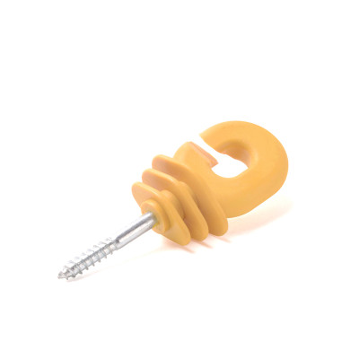 Electric Fence Insulator, Ring Insulator with Knurled Steel, Screw-in Insulator for Wood Post,Orange