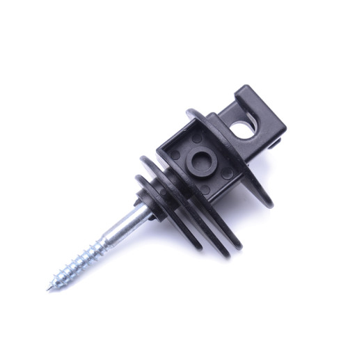 Kunststoff-Ringisolatoren für Seile Max. 5 mm, schwarzer Elektrozaun-Isolator Einschraub-Isolator, Zaun-Ringpfosten-Holzpfosten-Isolator für Draht