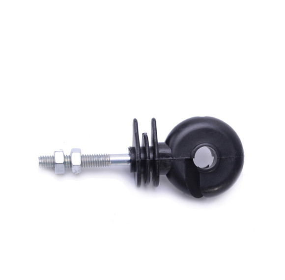 Aisladores de anillo de plástico para poste de metal, poste en Y, negro