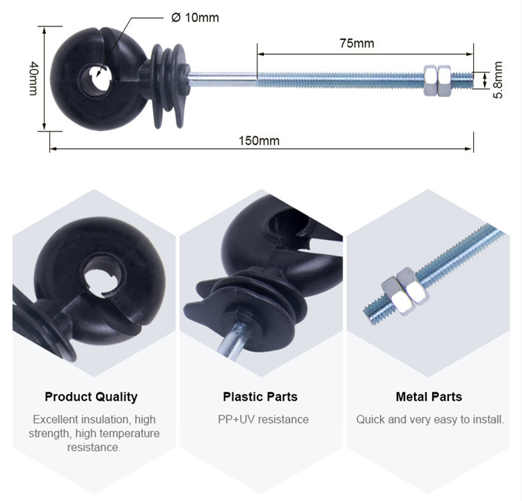 Electric fence offset ring insulator