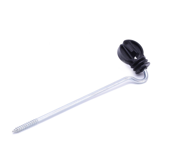 Aislador atornillado de larga distancia, aislante de poste de madera de polytape para cercas, plástico, negro