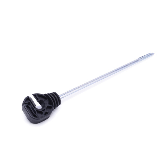 Electric Fence Screw-in Insulator, Long Distance Screw for Wooden Post, Polywire Polytape Insulator, Black