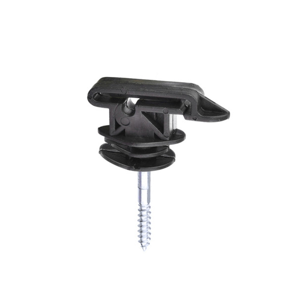 Aislador de cinta de poste de madera con tornillo para valla eléctrica, aislante de valla eléctrica, cercado de animales de granja, negro