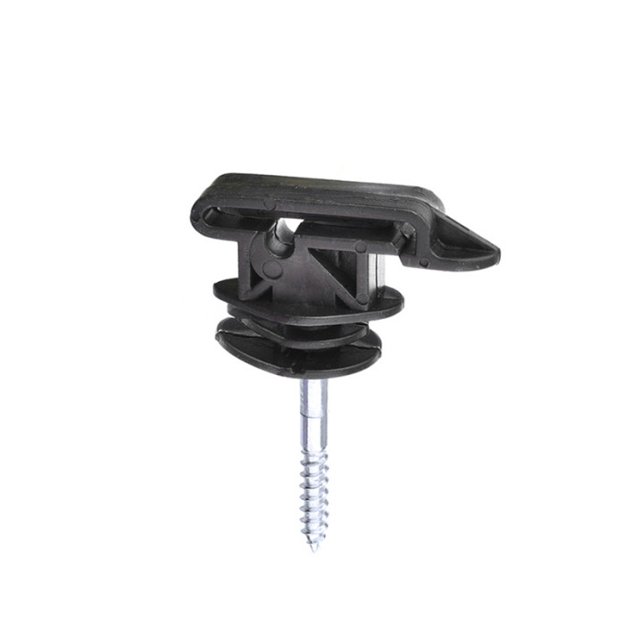 Electric Fence Screw on Wooden Post Tape Insulator, Electric Fence Insulator, Farm Animal Fencing, Black