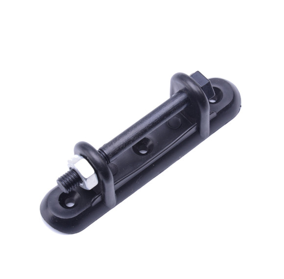 Aisladores de cinta de cerca eléctrica, tensor de perno dividido de metal Polytape de poste de madera, 2 pulgadas, negro