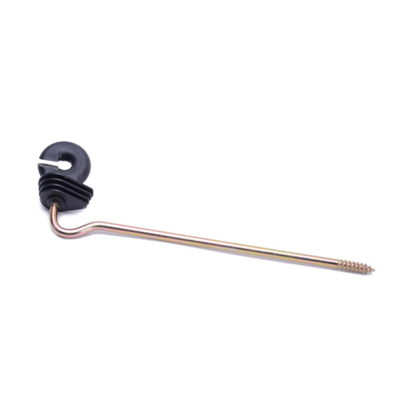 Aislador de poste de madera para poste de anillo de cerca, aisladores de plástico Tornillo de larga distancia para poste de madera, negro