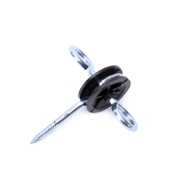 Wooden Post Gate Handle Insulators, Wood Post Screw-in Insulator, Black