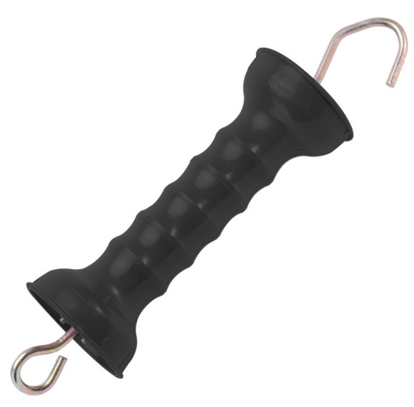 UV Resistance Garden Pasture Electric Fence Gate Handle, Black Insulated Fence Handle with Spring Hook