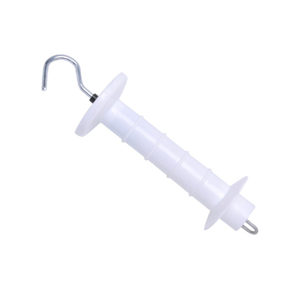 Modern Outdoor Gate Handles,PP Spring Heavy Duty Hook For Sheep, Practical Electric Fence Gate Handle with Anchor and Insulator, White