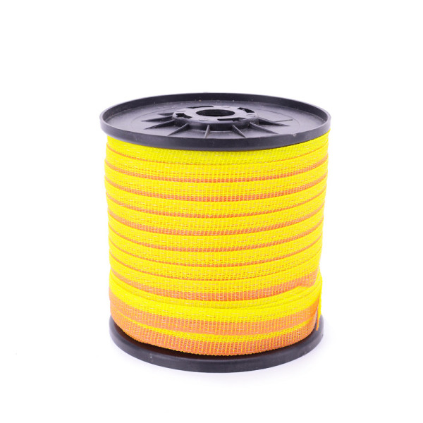 Weather-Resistant UV Protected Electric Fence Polytape For Horse Livestock, Weather-Resistant UV Protected and Lock-Stitched Edges Polytype, Yellow