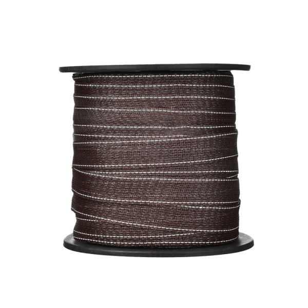 Electric Fence Poly Tape 14 Strands of 0.15MM Stainless Steel, Electric Fencing Brown