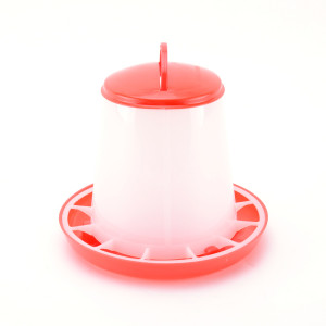 Comedouro automático de aves para fazenda ao ar livre com tampa, comedouro suspenso de plástico branco, contêiner durável com alça de transporte para galinhas