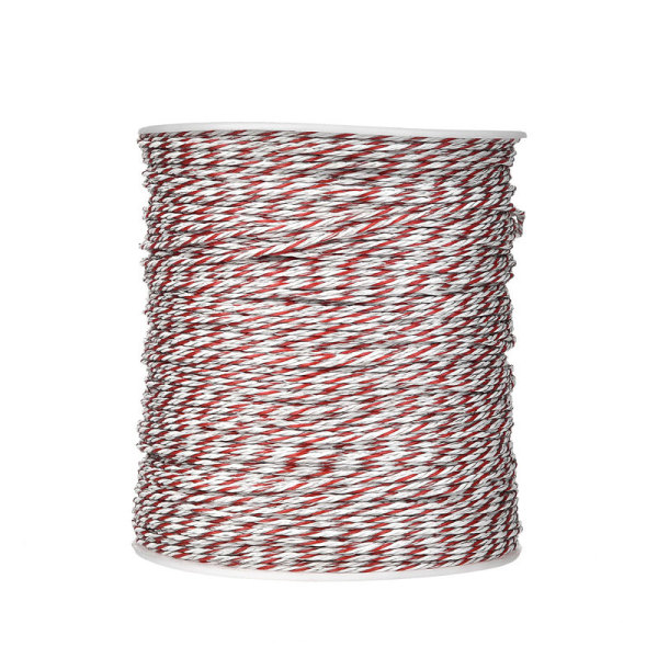 Portable Polywire Electric Fence For Rabbits, 656 Feet 200 Meter Orange Electric Fence Polywire Rope, 6 Stainless Steel Conductors