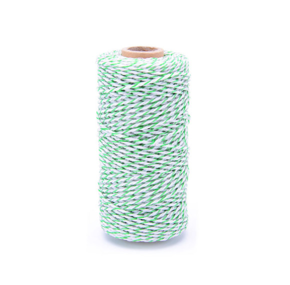 Cerca eléctrica portátil de empalme Polywire, 1312 pies 400 metros, 6 conductores, color verde y blanco