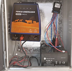 12 Joule Solar Power Fence Energizer, with Stainless Steel Box,Solar Fence Charger 15 Volt, Operated 120KM Electric Fence Charger