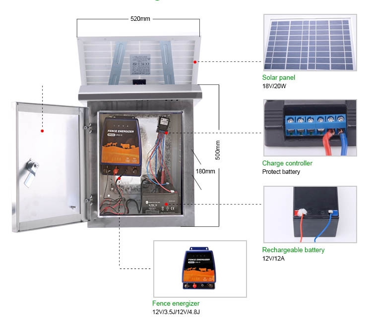 hps fence solar power electric fence energizer