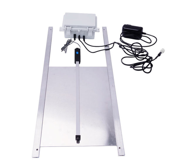Puerta automática de gallinero de 110 V-240 V con actuador, kit de apertura automática de gallinero con mecanismo de seguridad, motor de actuador de controlador de temporizador para exteriores a prueba de lluvia