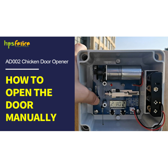 So öffnen Sie die Tür manuell für den HPS-Zaun-Automatik-Hühnertüröffner AD002