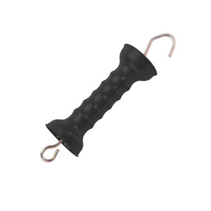 UV Resistance Garden Pasture Electric Fence Gate Handle, Black Insulated Fence Handle with Spring Hook