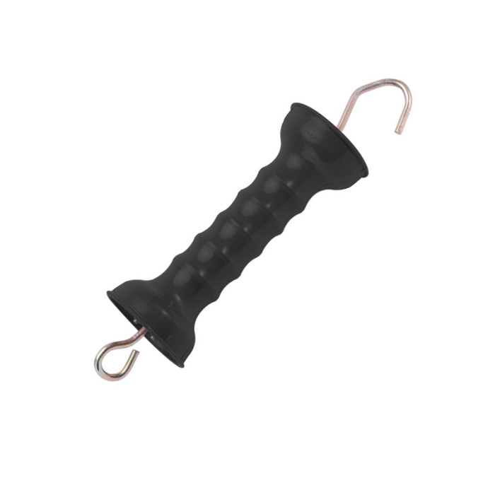 UV Resistance Garden Pasture Electric Fence Gate Handle, Black Insulated Fence Handle with Spring Hook