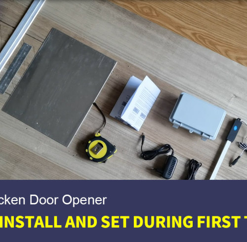 Как установить и настроить автоматический открыватель дверцы для кур AD004 HPS Fence при первом использовании