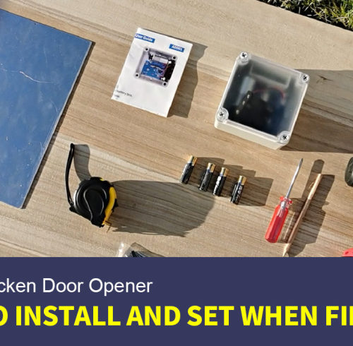 Как установить и настроить автоматический открыватель дверцы для кур AD001 HPS Fence при первом использовании