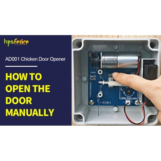 Como abrir a porta manualmente para abridor automático de porta de frango HPS Fence AD001
