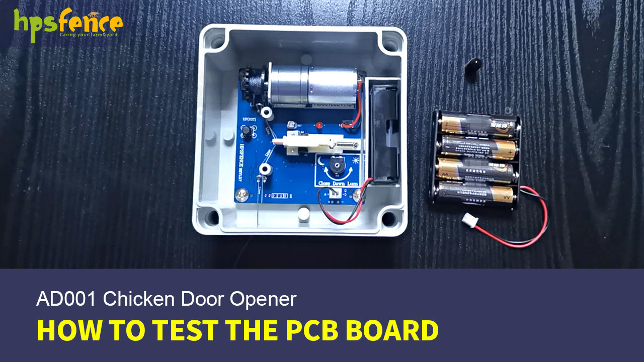 So testen Sie den automatischen HPS-Zaun-Hühnertüröffner AD001 PCB-Board