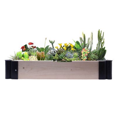 Wood Raised Garden Bed, Outdoor Wooden Raised Garden Bed Planter for Vegetables, Grass, Lawn, Yard - Natural