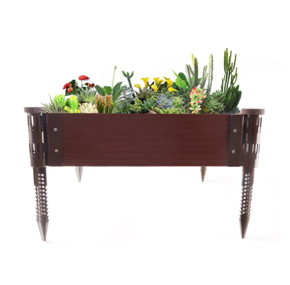 Kit de cama de jardín elevada de WPC, macetero de camas elevadas, macetero de madera maciza para exteriores e interiores, adecuado para verduras, flores, hierbas