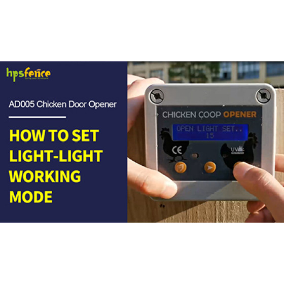 Como definir o modo de trabalho da luz-luz do abridor automático da porta do frango AD005 da cerca HPS