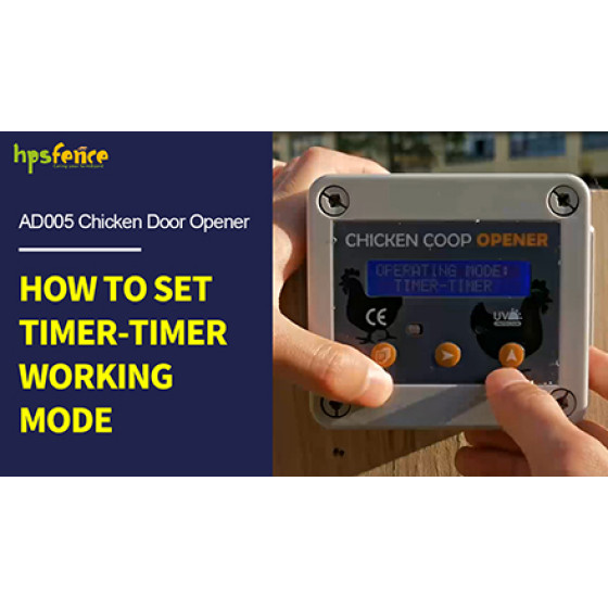 Como definir o modo de funcionamento do temporizador-temporizador AD005 do abridor automático da porta do frango da cerca HPS