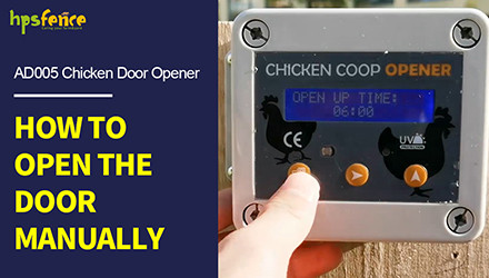 So öffnen Sie die Tür manuell für den HPS-Zaun-Automatik-Hühnertüröffner AD005