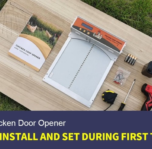 Как установить и настроить автоматический открыватель дверцы для кур AD006 HPS Fence при первом использовании