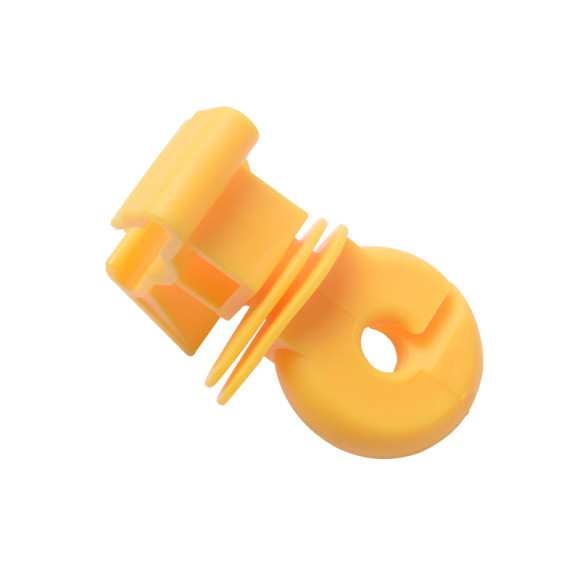 Aislador de anillo de poste en T para cerca eléctrica, aislador de anillo de ajuste cómodo estándar, plástico, amarillo