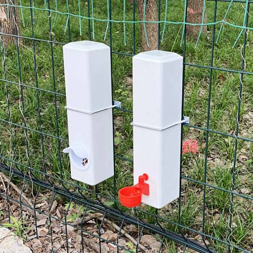 Outdoor Farm Automatic Poultry Feeder, White PVC Poultry Feeder, Single Port Poultry Feeder