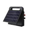 Energizador de cerca eléctrica con energía solar, 0,25 julios, cargador de cerca eléctrica solar, tecnología de ahorro de batería, batería solar y juegos de cables incluidos