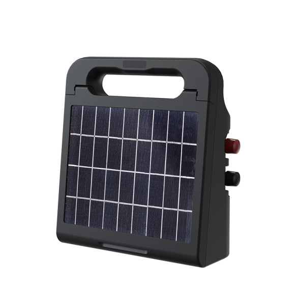 Solar Powered Electric Fence Energizer, 0.25 Joule, Solar Electric Fence Charger, Battery Saving Technology, Solar Battery & Leadsets Included