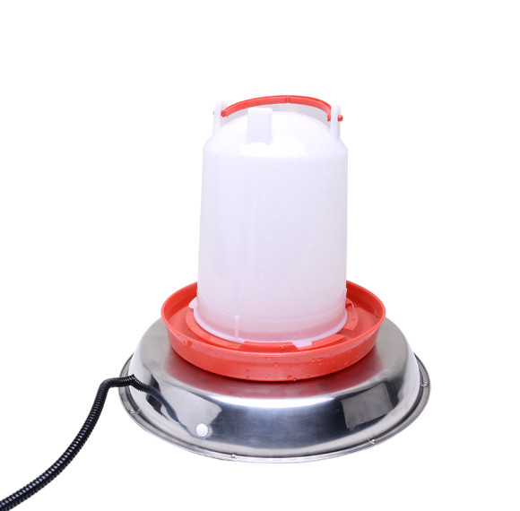 Chicken Water Heater, Heated Chicken Water in Winter, Metal or Plastic Poultry Heated Waterer for Chicken with Thermostat