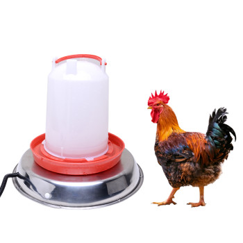 Chicken Water Heater, Heated Chicken Water in Winter, Metal or Plastic Poultry Heated Waterer for Chicken with Thermostat