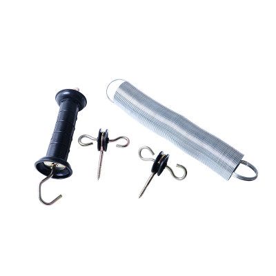 Economy UV Electric Fence Gate Handle,Long Spring steel with galvanized coating,Black Insulated,Electric Fence Gate Spring Kit