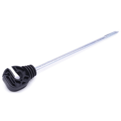 Electric Fence Screw-in Insulator, Long Distance Screw for Wooden Post, Polywire Polytape Insulator, Black