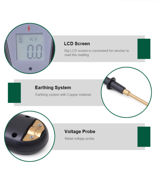 Digital Fence Tester for Fence Volt up to 13KV,Fault Finder with LCD Display,9V Battery,