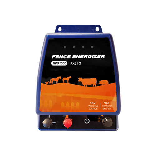 High Voltage 15V and 110-240V Powered Waterproof Portable Security Electric Fence Energizer 10Joule for Horses