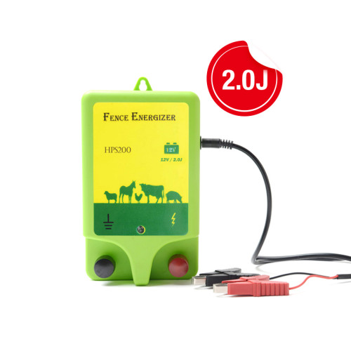 Portable Security Battery Powered Electric Fence Energizer For Cattle, 20 Acre 2 in 1 Powered by Battery or AC Outlet 10000V 2J Pulse Electric