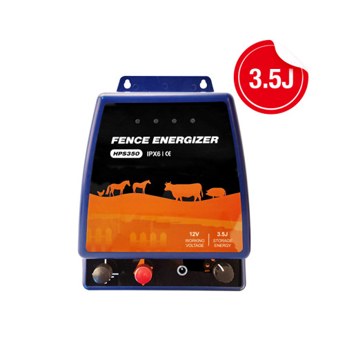 Portable Security Electric Fence Energizer 3.5Joule For Horses,  250 Acres of Clean Fence, Powers Up to 55 Miles