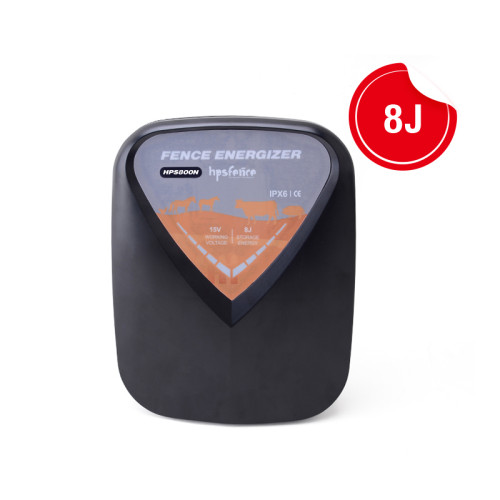 Kit d'électrificateur de clôture portable étanche 8 joules AC/DC à double usage avec chargeur de clôture